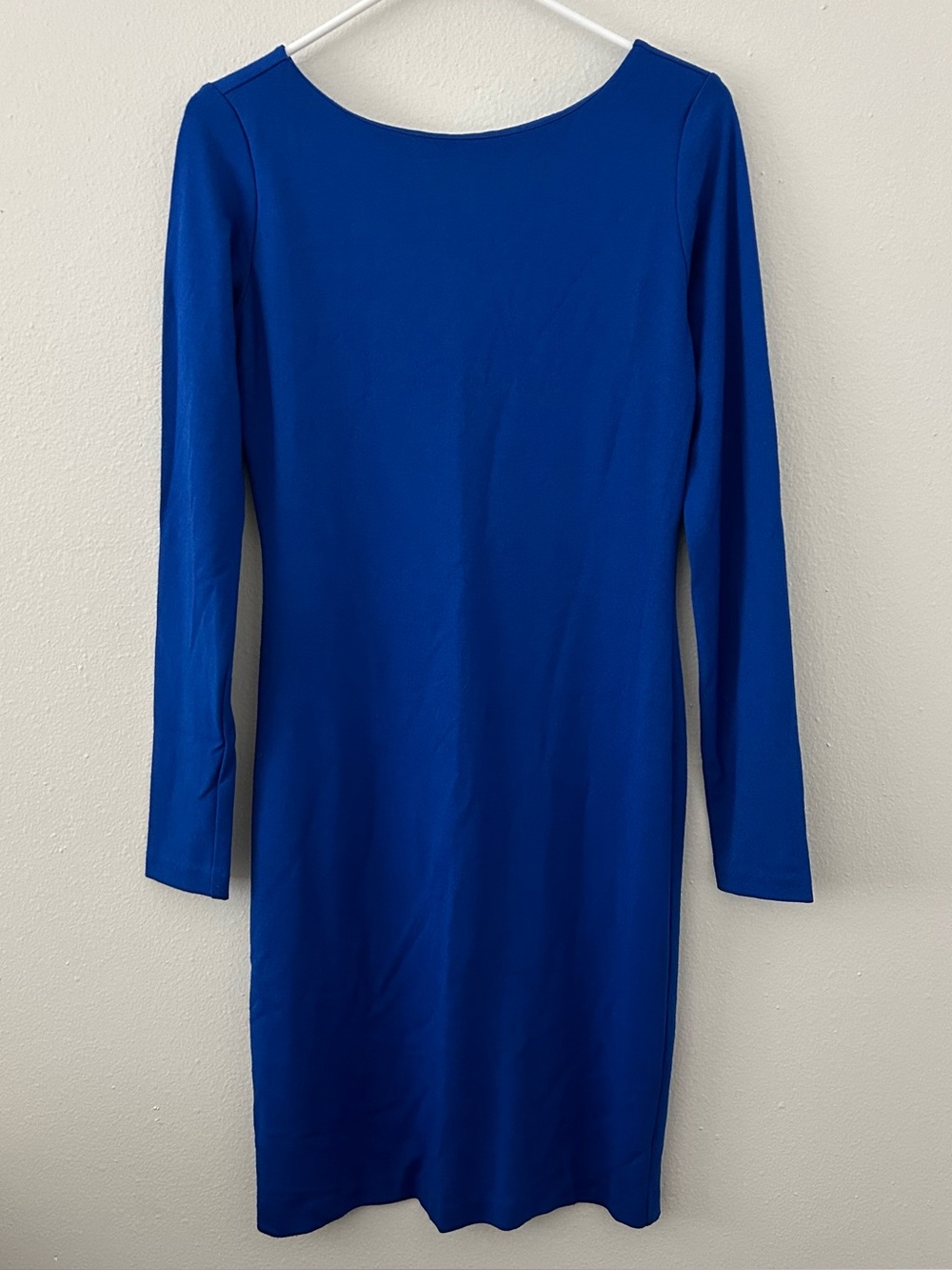 Amanda Uprichard Royal Blue Long Sleeve Ponte Knit Sheath Dress Womens M Classic